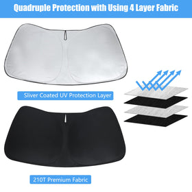 HOHUIGO installed shade on RAV4 interior showing gap-free protection benefit