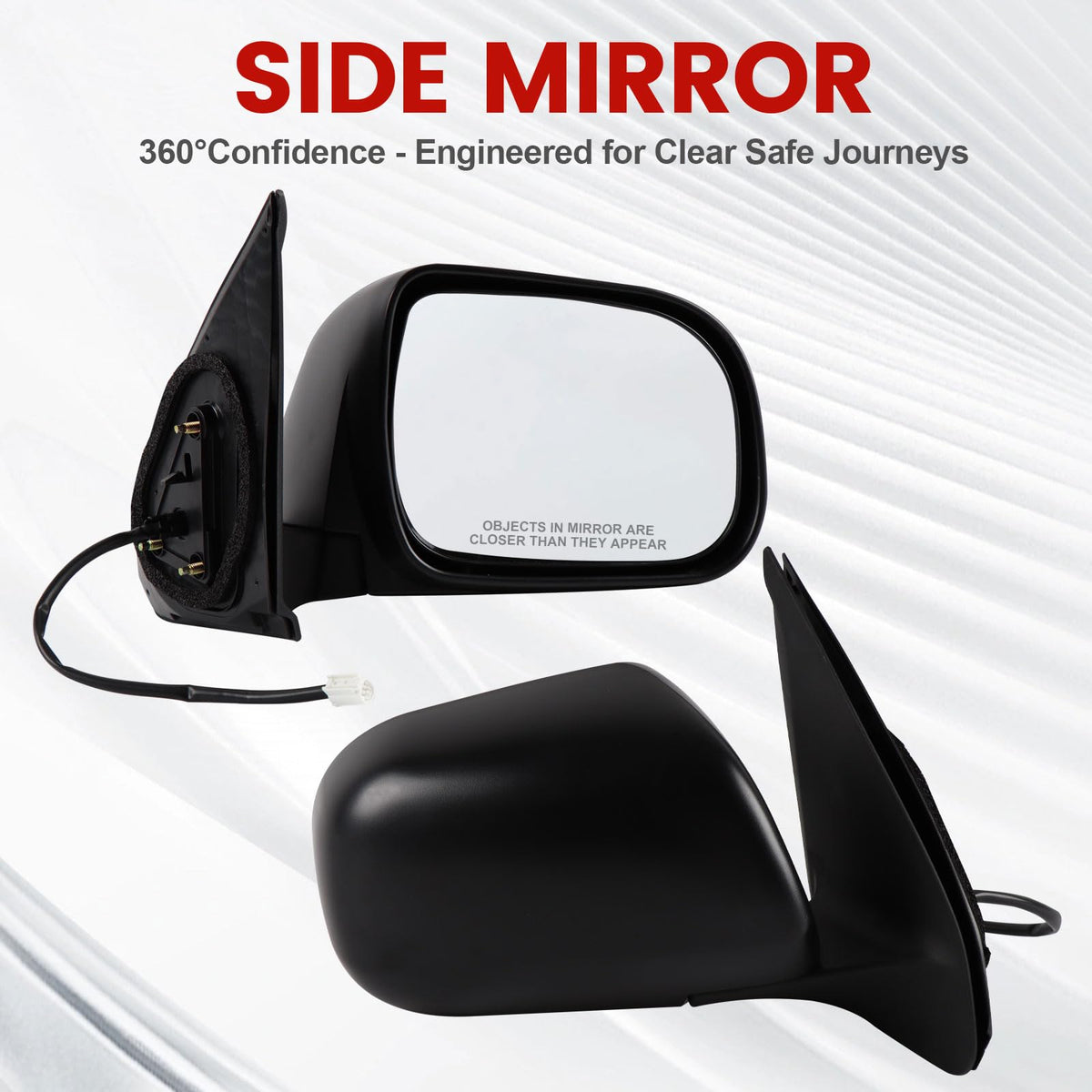 Hoiedt mirror size comparison next to ruler for accurate fitment benefit