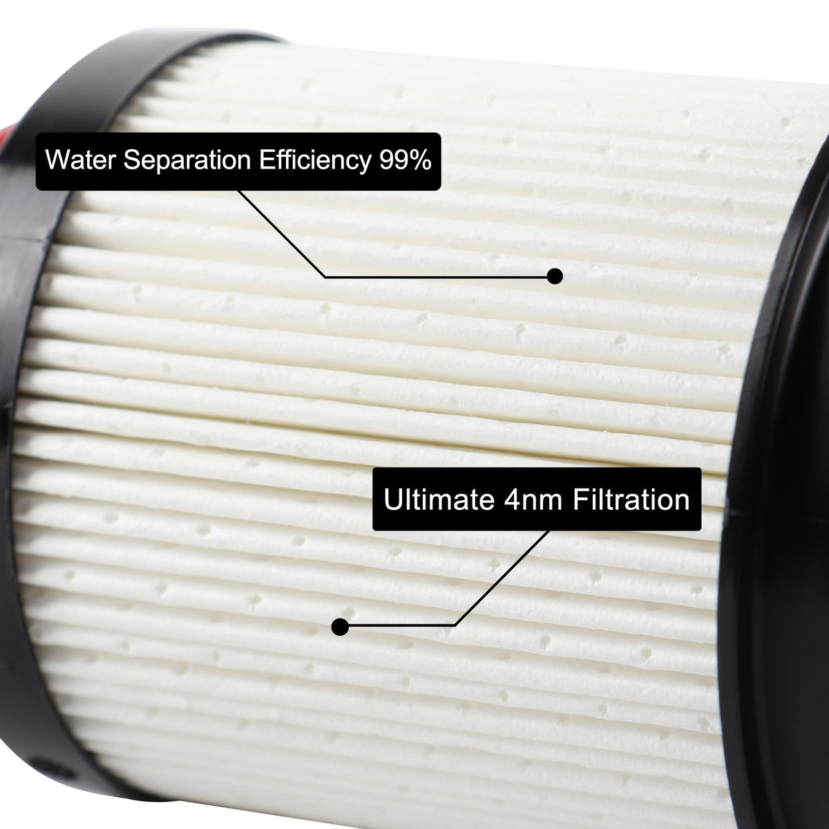 Hoiedt filters beside ruler to show scale and correct size for fitment