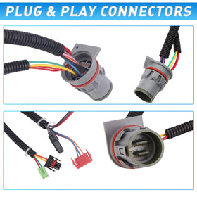 HOKZVIATMOTOELECS installed harness inside transmission demonstrating fitment