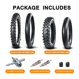HOLATO front tire on 14-inch rim showing proper clearance benefit