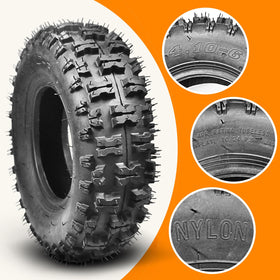 HOLATO tire mounted on a lawn mower wheel illustrating direct-fit replacement