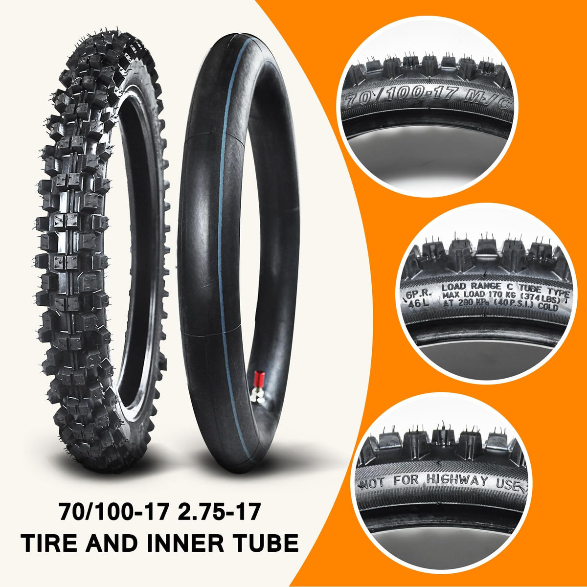 HOLATO rear tire tread detail demonstrating durable off-road traction