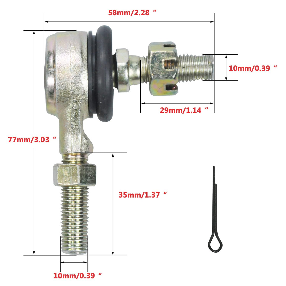 HOLATO side profile of left and right ball joints showing correct orientation fit