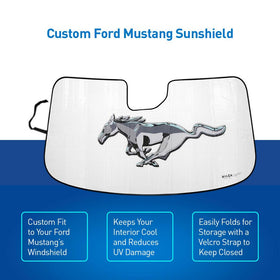Holda close-up of official Mustang logo emphasizing authentic OEM-style look