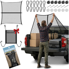 HOLDYNX front packaging showing net and included hardware for quick setup
