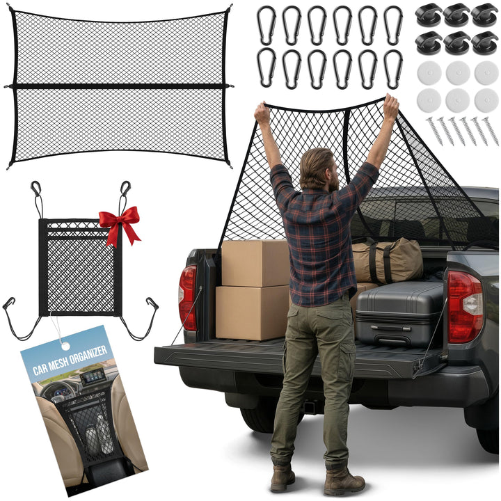 HOLDYNX front packaging showing net and included accessories for quick setup