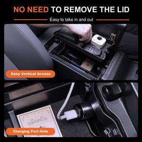 HOLEMISINN charging port detail illustrating tidy cable routing and convenient access