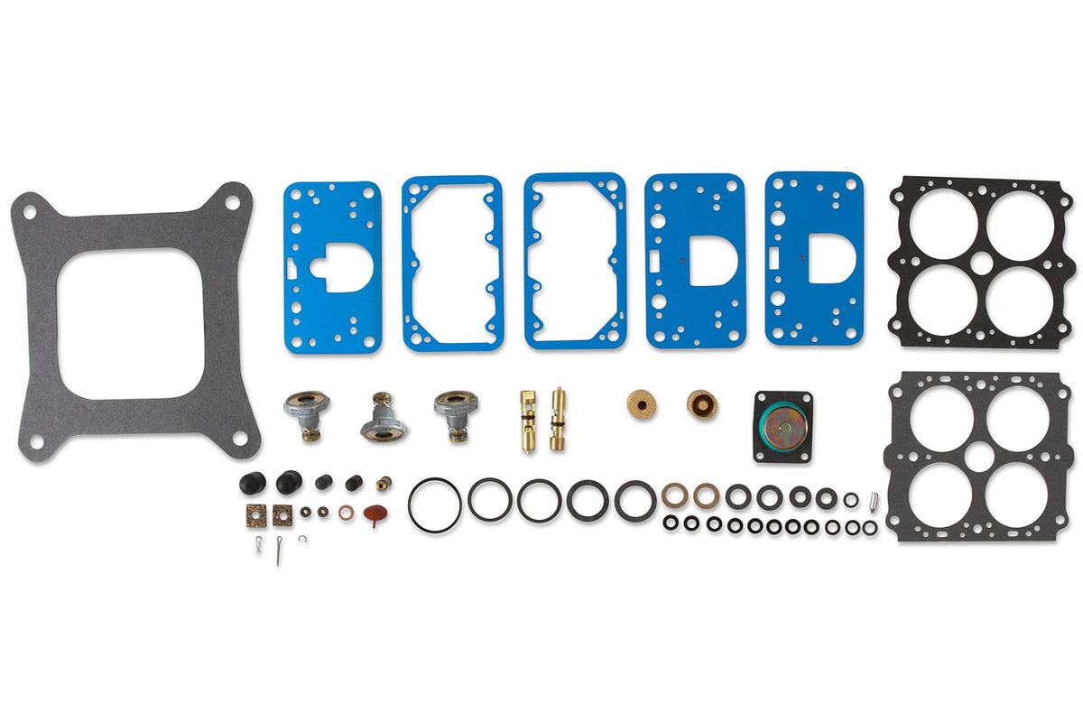 Holley front packaging showing Renew Kit and contents for quick identification and confidence