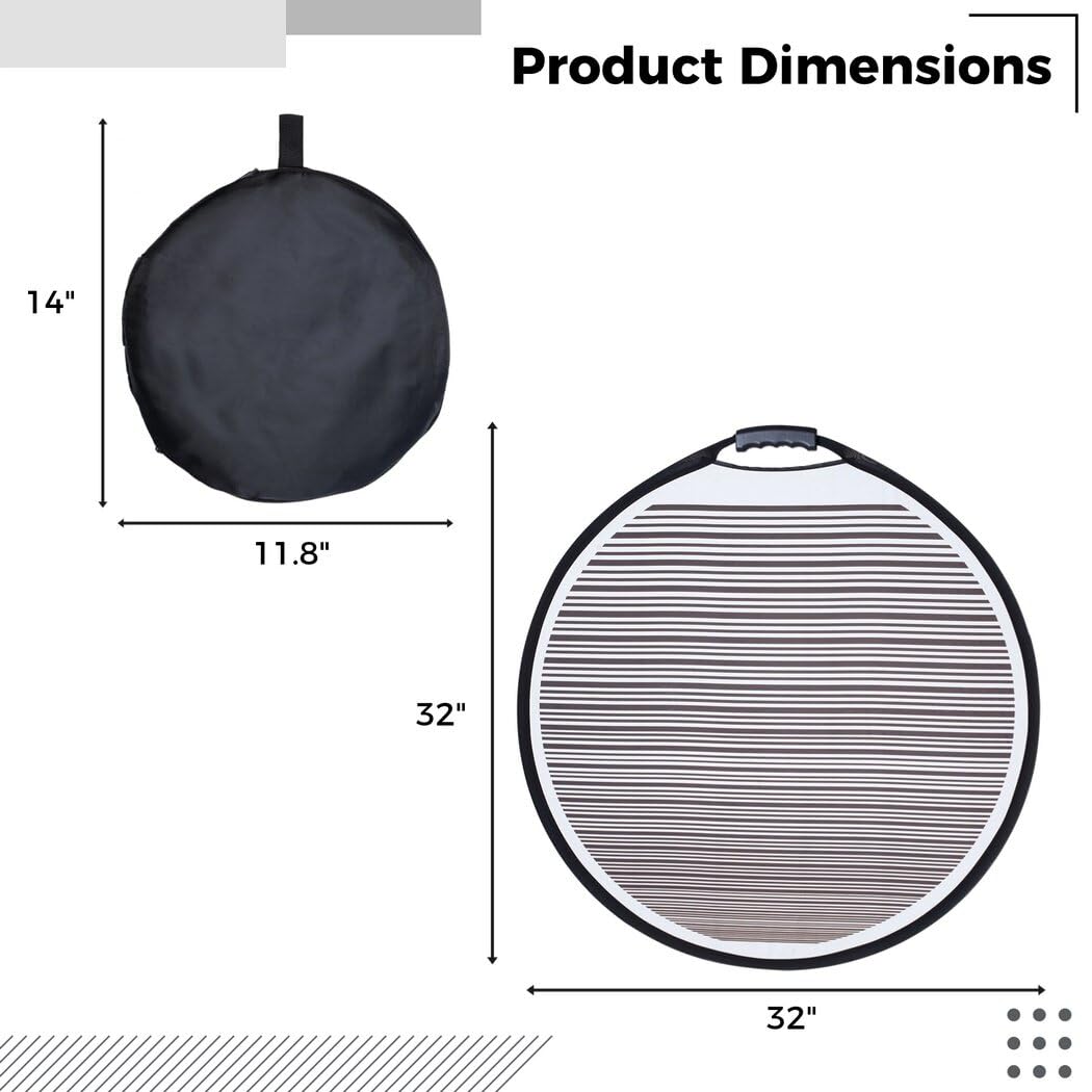 Homaisson reflector beside ruler showing 32-inch scale for size reference