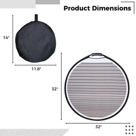 Homaisson reflector beside ruler showing 32-inch scale for size reference
