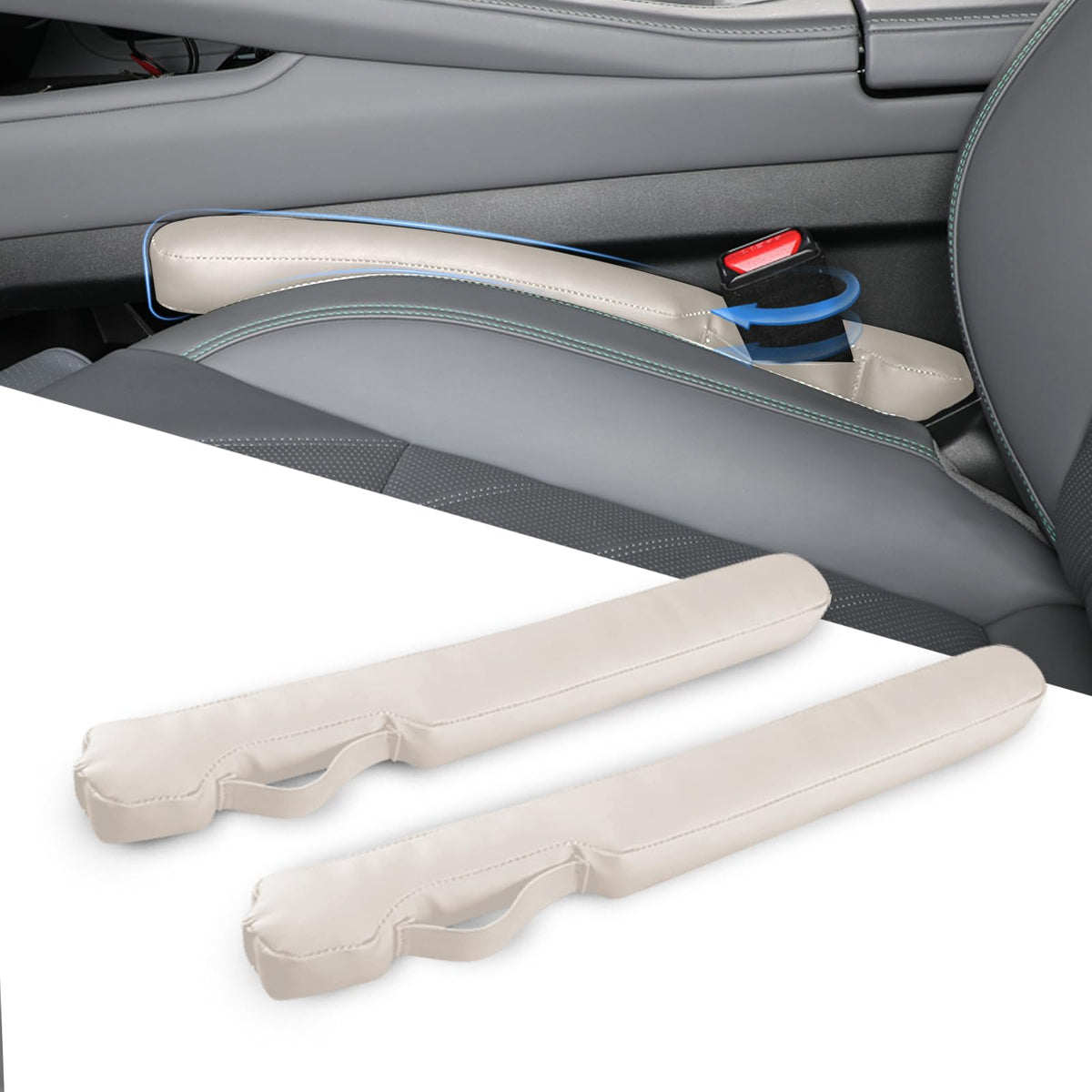 Homaupt front view of beige gap filler pack showing neat interior benefit