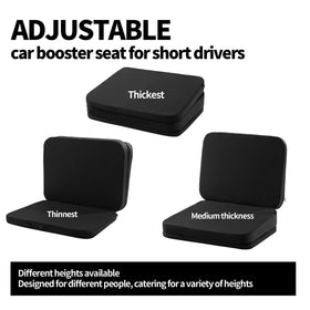 HOMBYS booster installed in car seat improving driver sightlines and confidence