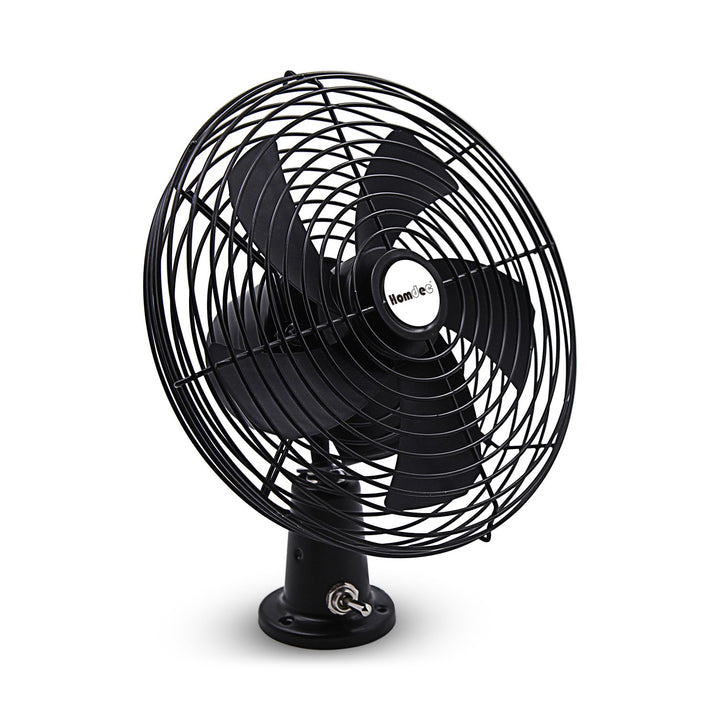 Homdec front view metal fan showing grill and airflow for durable ventilation