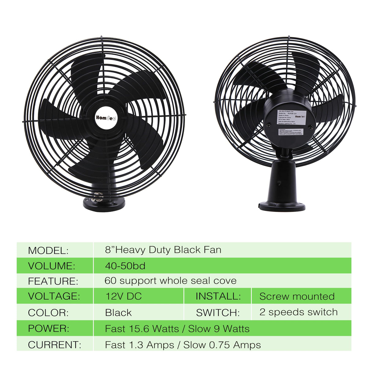 Homdec side profile highlighting slim 2-inch depth for tight mounting spaces