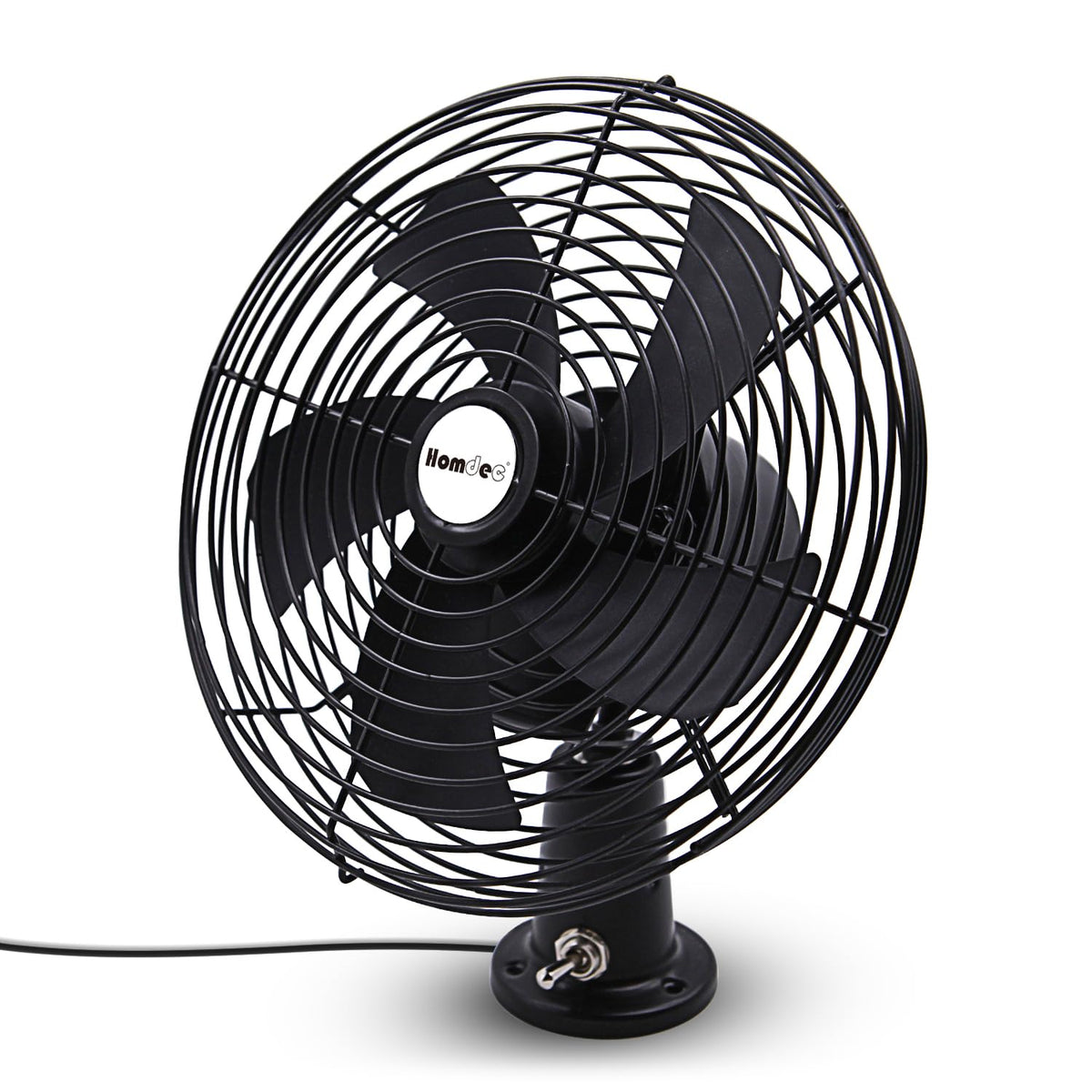 Homdec fan next to ruler showing exact size for correct fit and planning