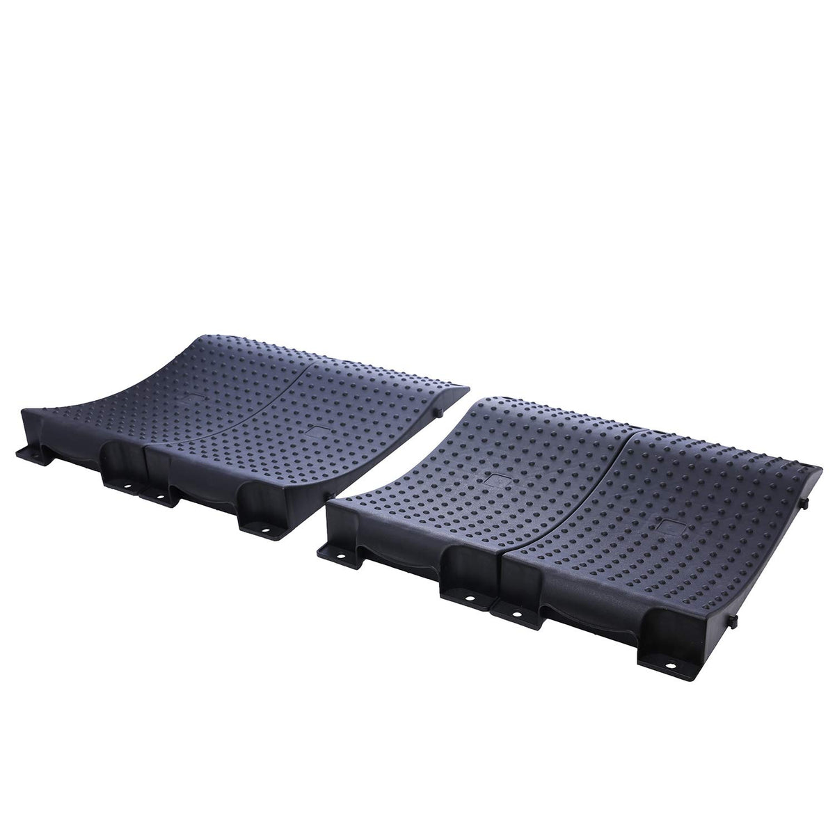 Homeon Wheels ramp under a vehicle tire in a garage preserving tire shape