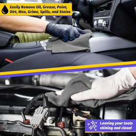 HOMERHYME cloth polishing car paint to demonstrate streak-free shine benefit