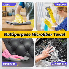 HOMERHYME cloth wiping kitchen counter showing absorbency and multiroom use