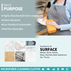 HOMERHYME cloth in hand illustrating compact 12x12 size convenience