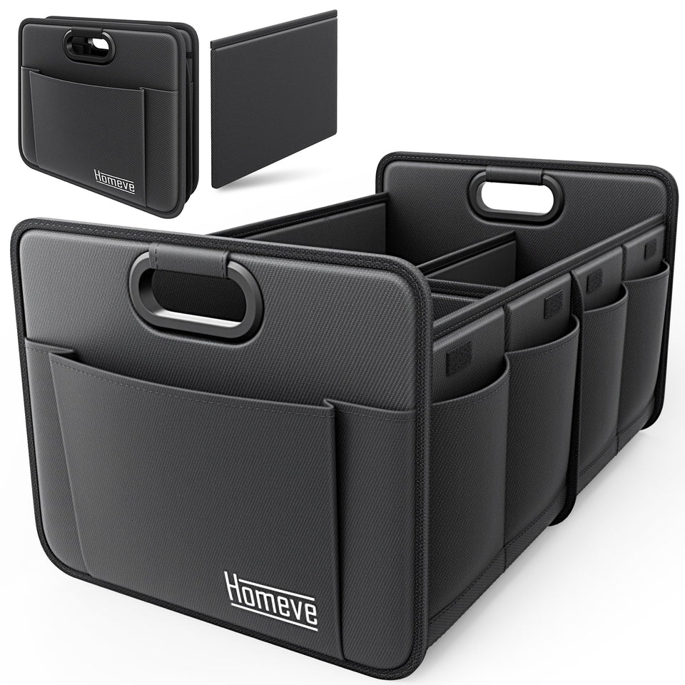 Homeve front view packed trunk organizer showing tidy storage and quick access
