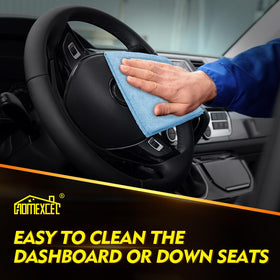 HOMEXCEL towel wiping a glass window for streak-free shine benefit