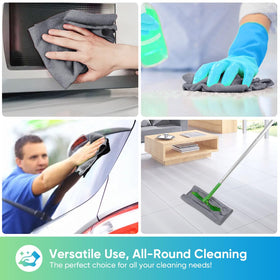 HOMEXCEL towel held in hand showing compact 11.5x11.5 inch convenience