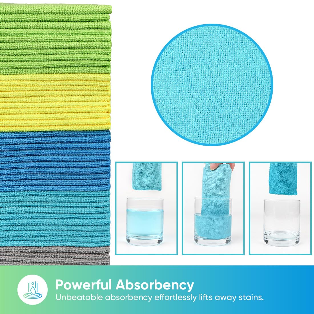 HOMEXCEL wiping glass for streak-free clarity and gentle finish