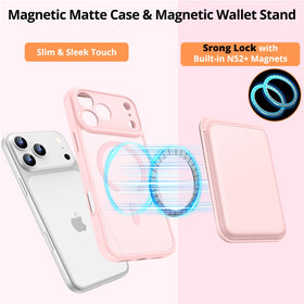 Homstect detachable MagSafe wallet attached demonstrating secure magnet hold