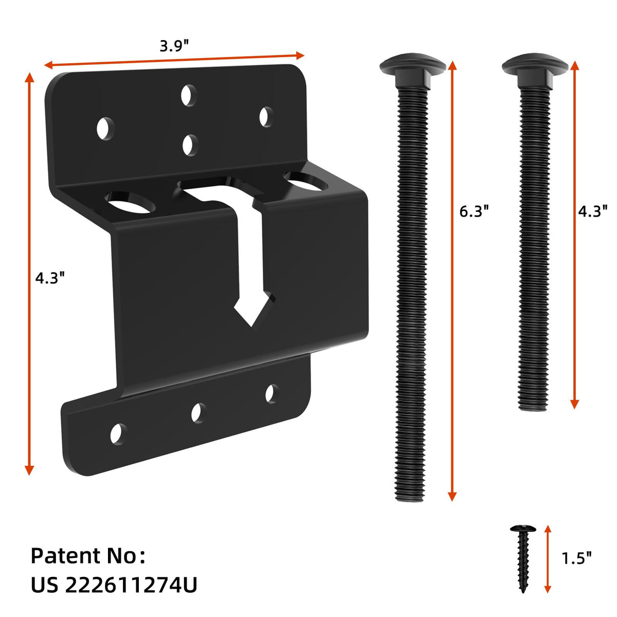 Homydom close-up of patented chute design enabling easy screw adjustments