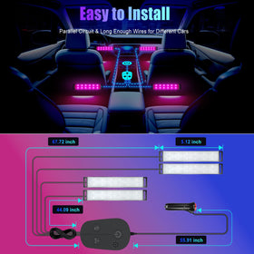 Honalia ambient lighting in a car at night, enhancing mood and music-sync driving enjoyment