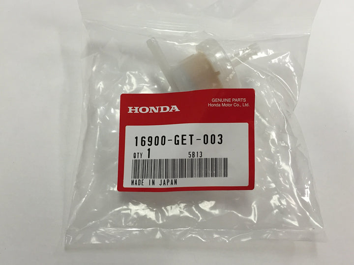 Honda 16900-GET-003 front view showing OEM filter and clear identification for proper replacement