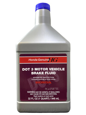Honda DOT 3 front label showing product name and OEM fit benefits