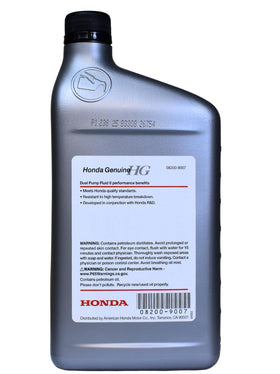 Honda close-up of label and fluid clarity highlighting Honda compatibility