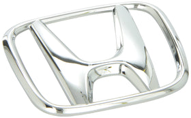 Honda emblem closeup chrome finish highlighting precise detail and durability