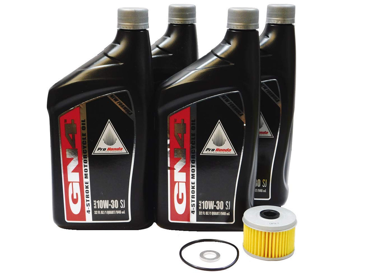 Honda oil change kit front view showing parts and OEM labeling for correct maintenance