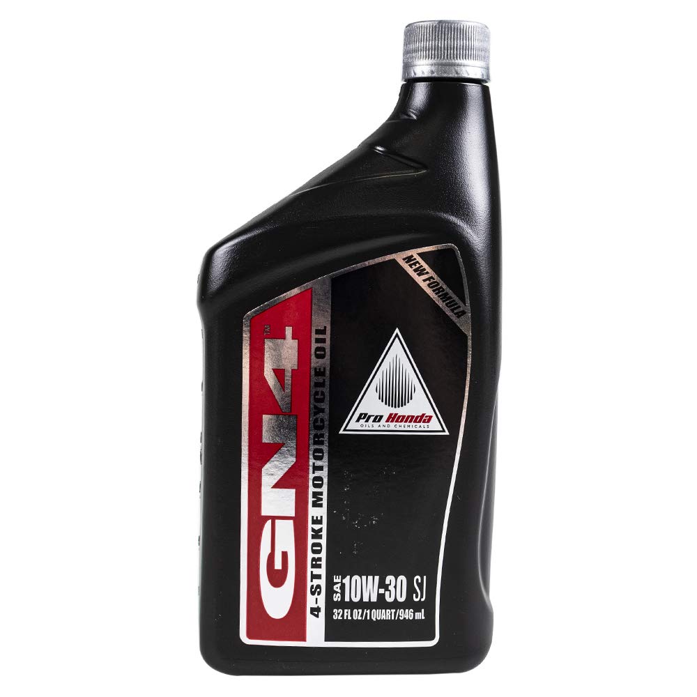 Close-up of the Honda GN4 10W-30 label highlighting specification and part number accuracy