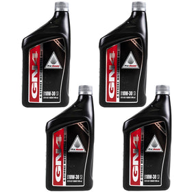 Honda GN4 10W-30 front packaging showing four sealed quarts, ensuring correct OEM oil