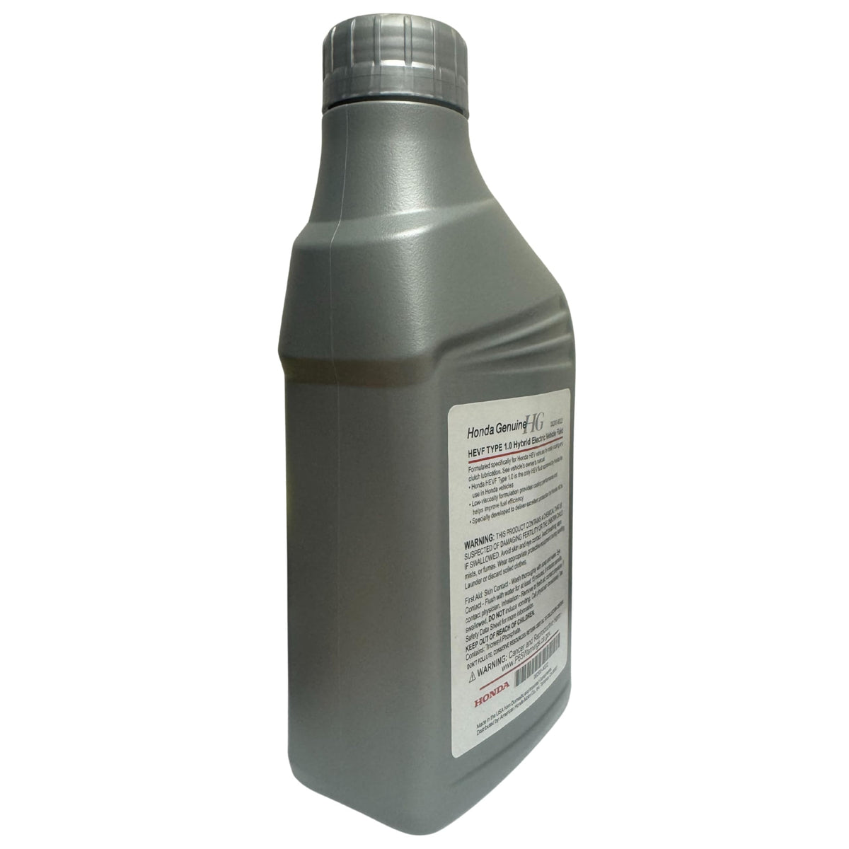 Pouring Honda HEVF fluid into a funnel during service for accurate filling benefit