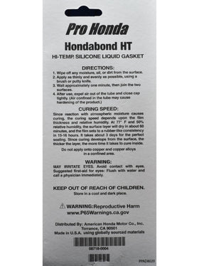 Honda Hondabond HT packaging label with part number for correct product identification