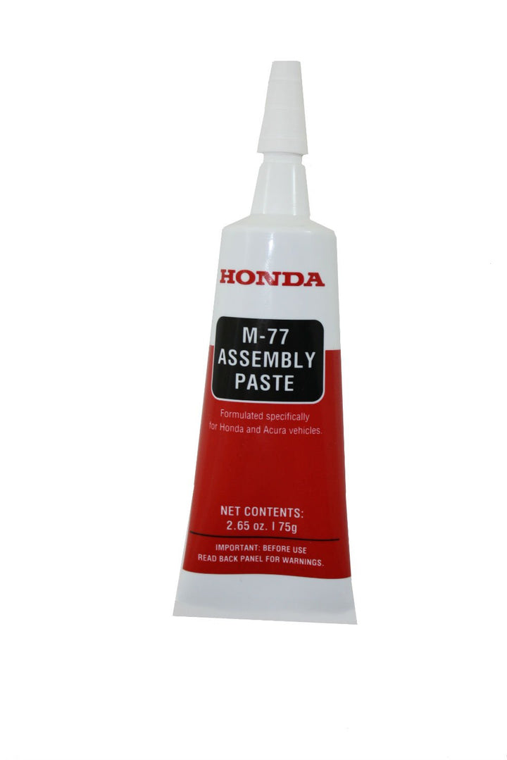 Honda M77 front packaging showing OEM tube and label for authentic part