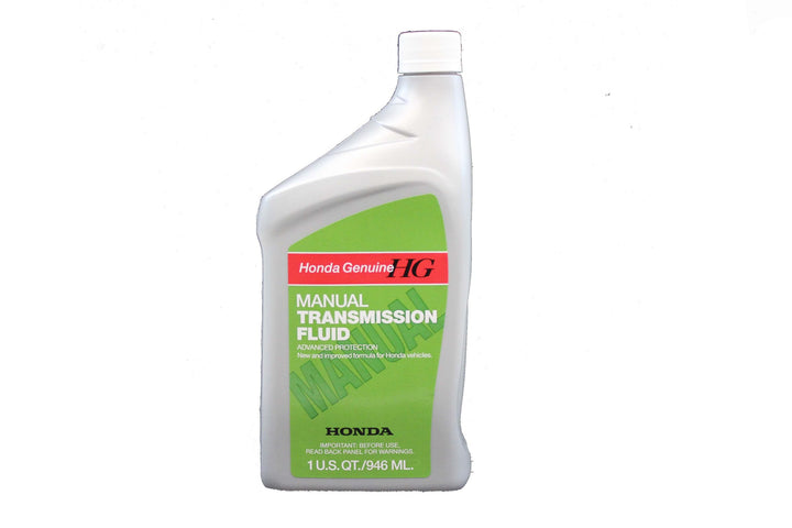 Honda manual transmission fluid front bottle showing label and OEM trust benefit
