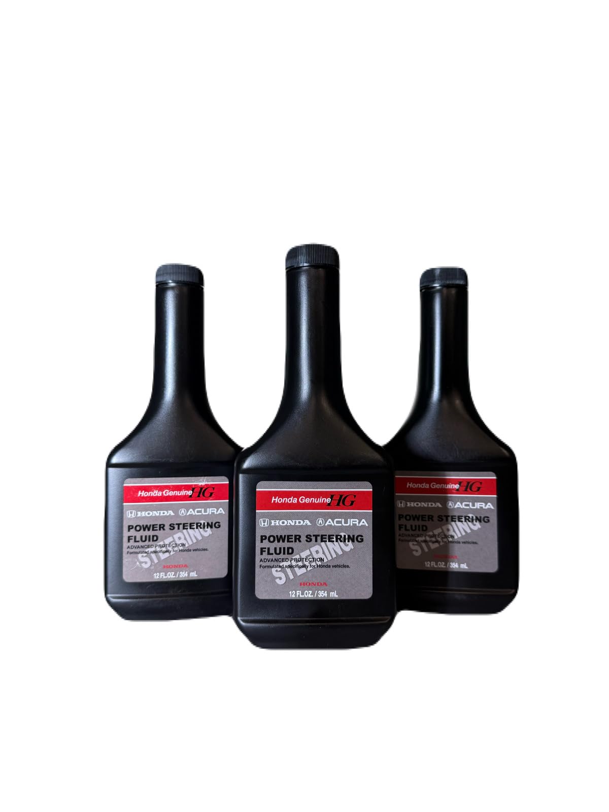Honda bottle front view showing label and OEM quality benefit