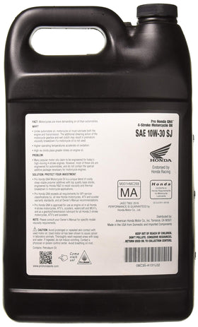 Honda Pro GN4 label close-up highlighting specification and Honda-approved performance