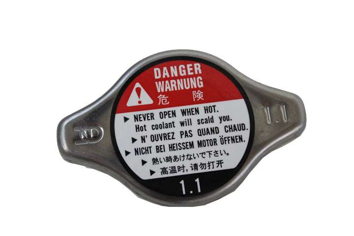 Honda radiator cap front view showing OEM finish and secure fit benefit