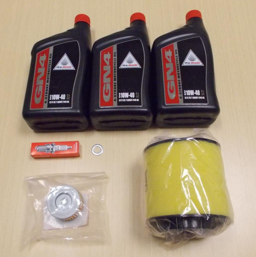 Honda TRX350 Rancher kit front view showing included parts for easy maintenance
