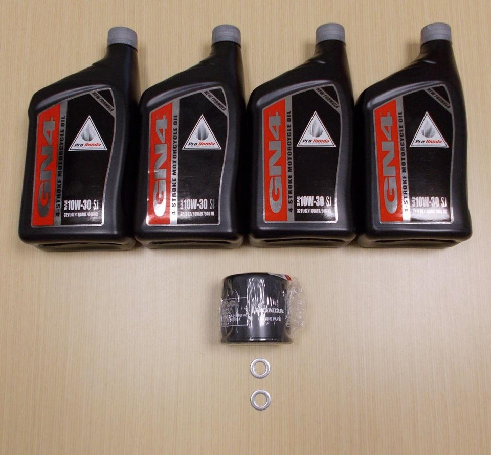 Honda VTX 1300 service kit front view showing filter and components for easy maintenance