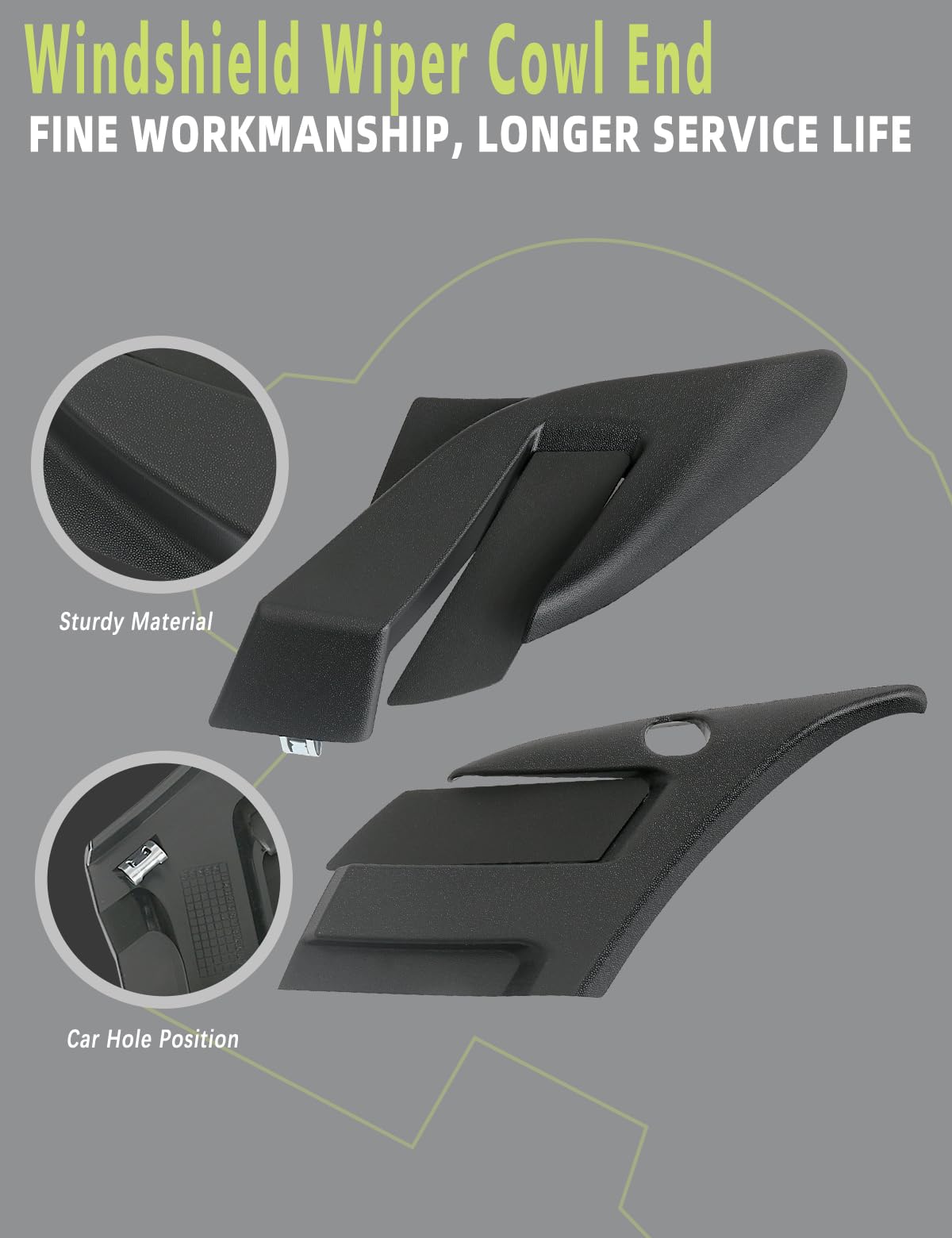 HONFQP cowl ends installed on a Silverado showing improved wiper clearance