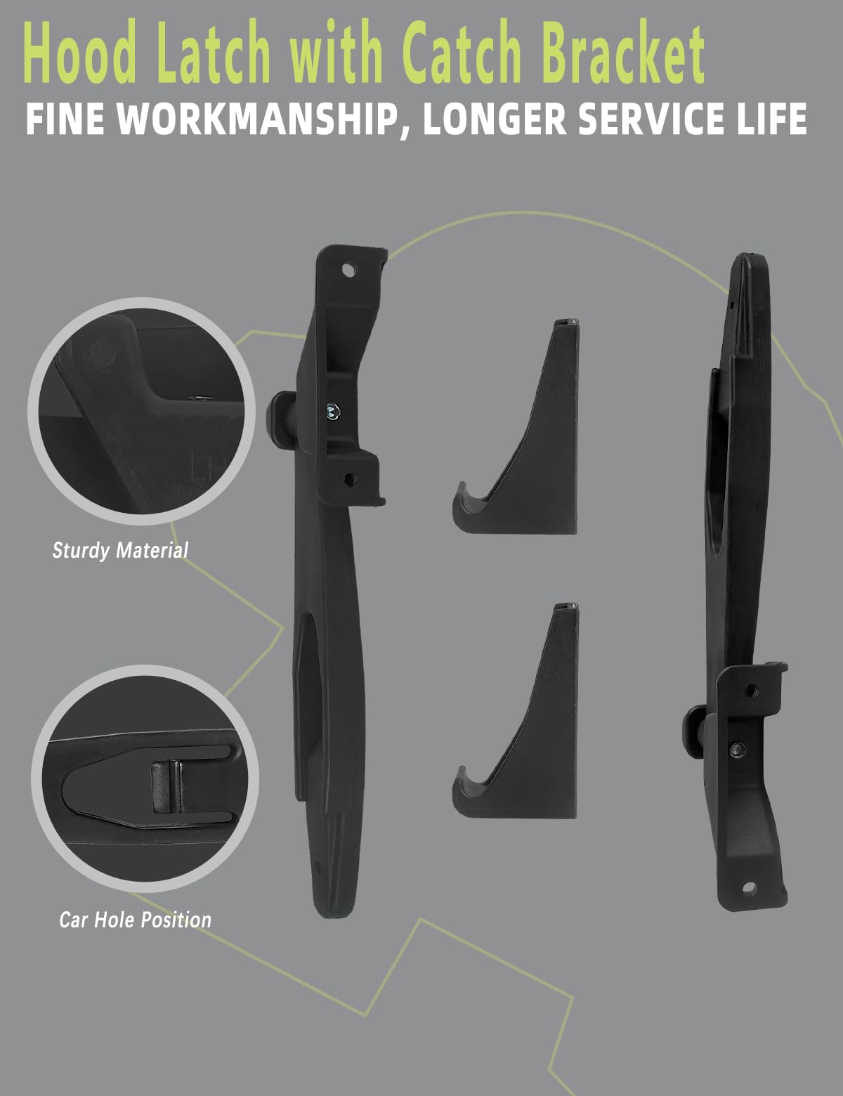 HONFQP latch side profile detail showing mechanism reliability benefit