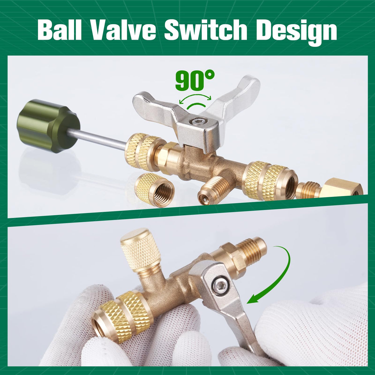 Hongsen dual SAE ports visible for 1/4 and 5/16 compatibility benefits